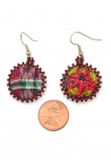 Embroidered Flower Earrings
